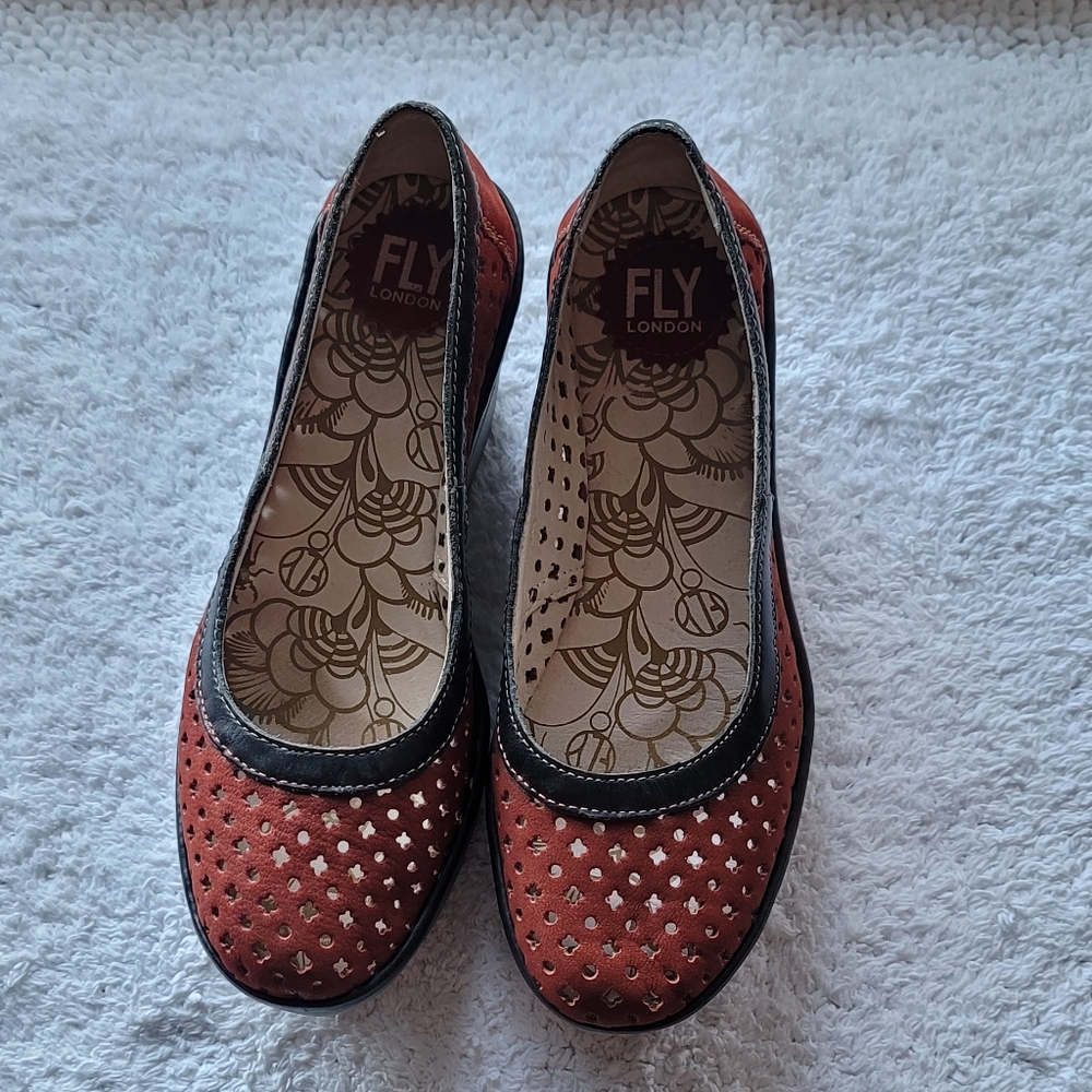 Fly London Yobe Wedge Brown/black size 7.5-8/euro 39 - Picture 2 of 5